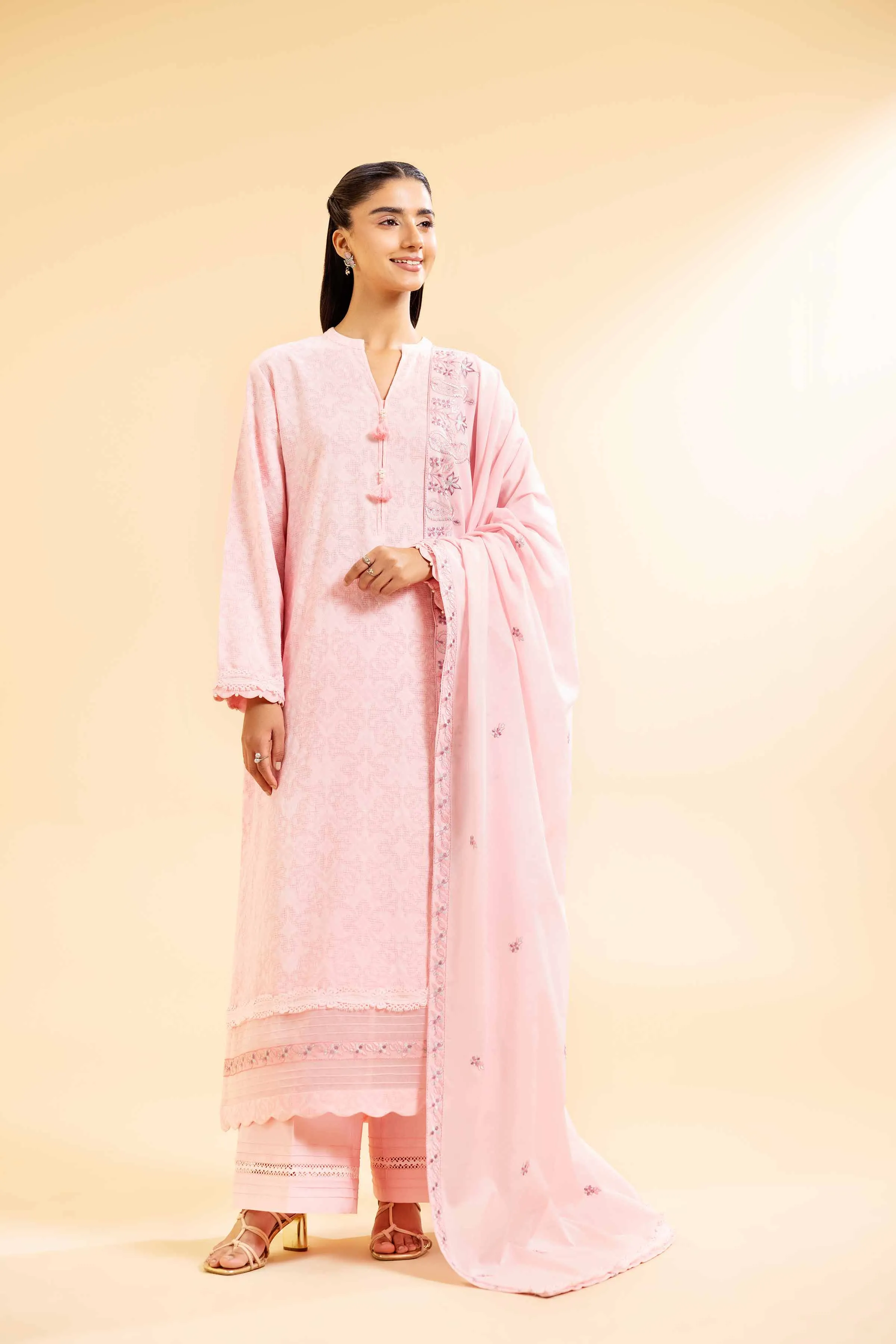 3 Piece - Dyed Embroidered Suit - 42501105