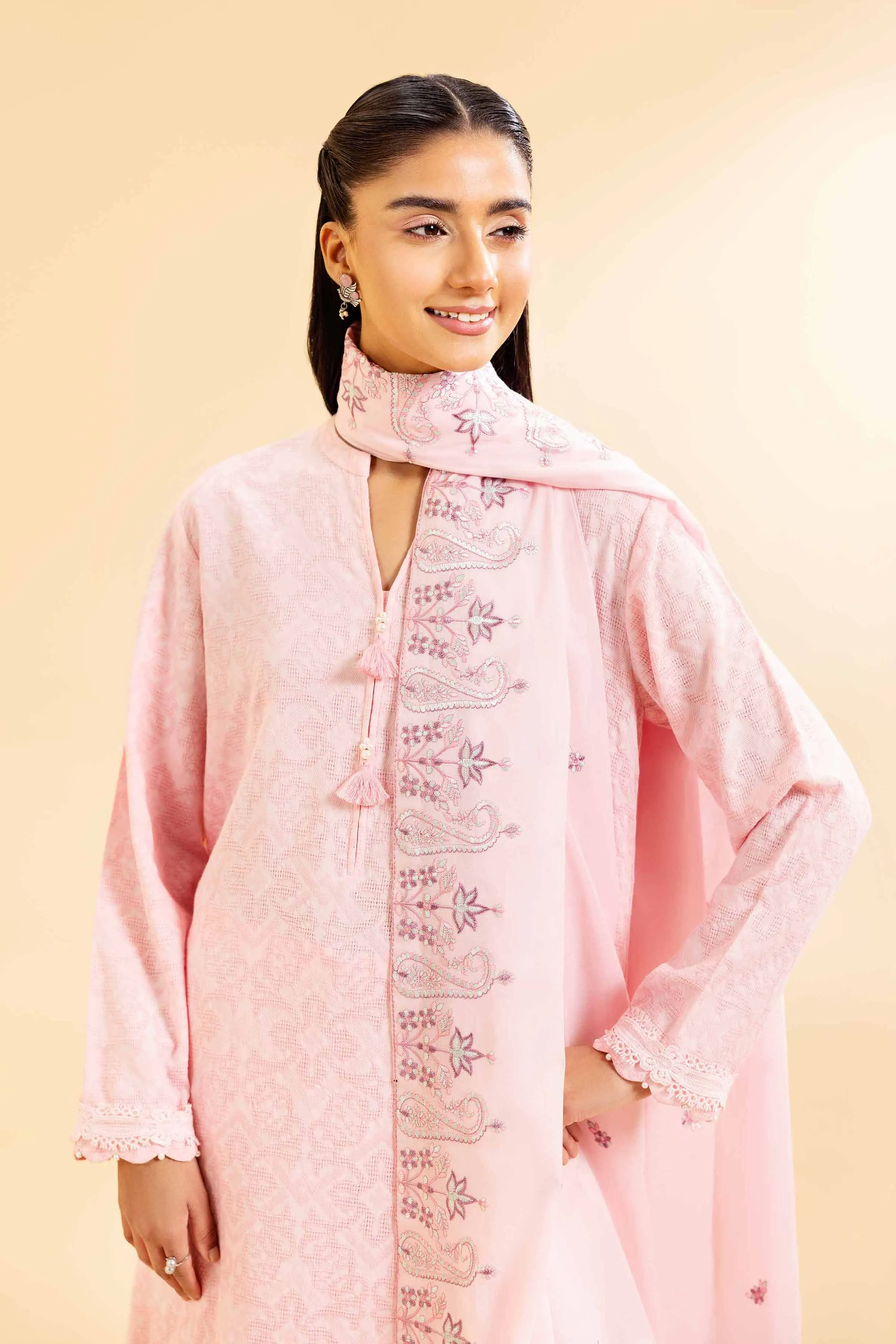 3 Piece - Dyed Embroidered Suit - 42501105