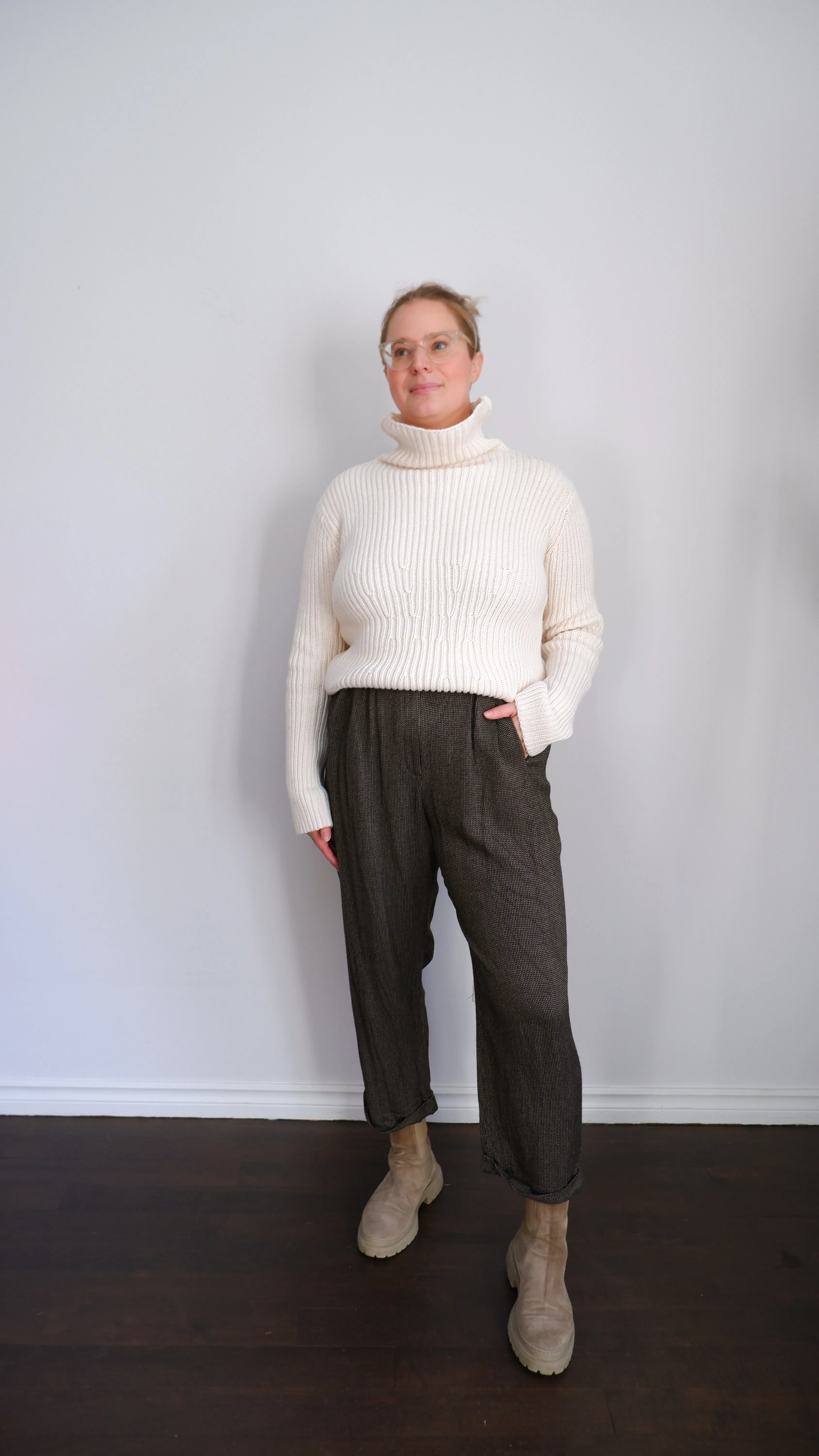 90s Perfect Relaxed Tweed Trousers - 10