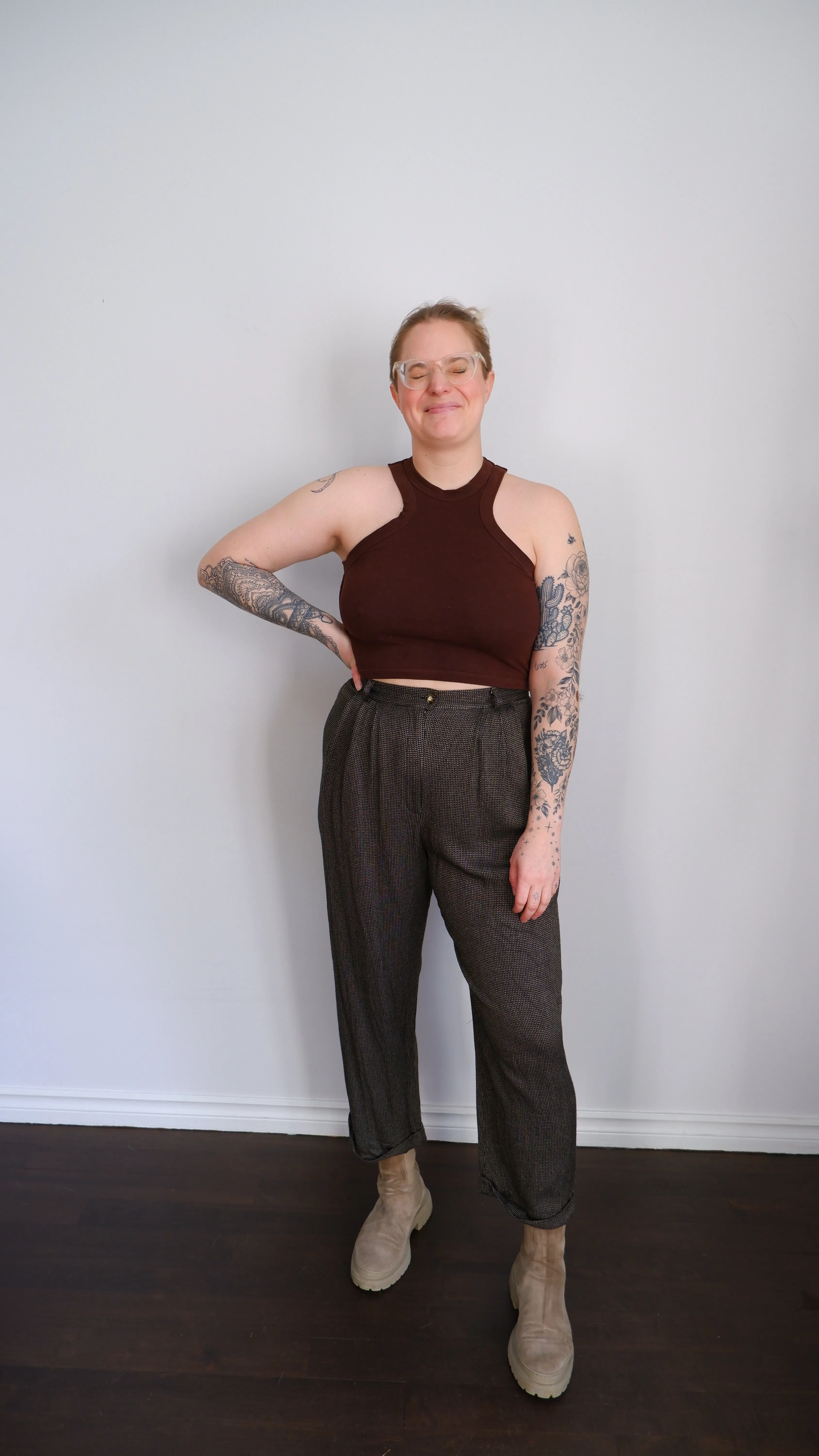 90s Perfect Relaxed Tweed Trousers - 10