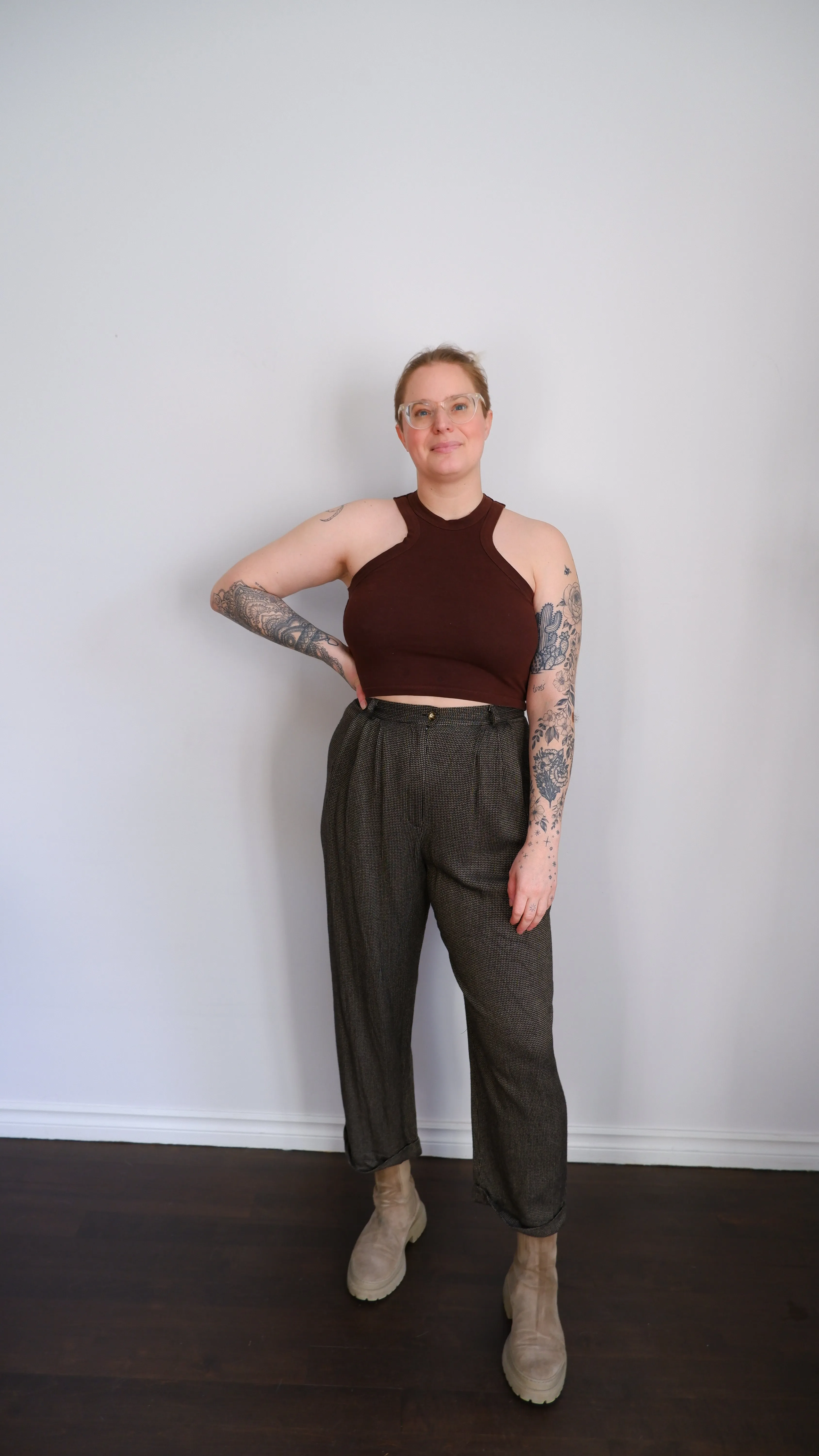 90s Perfect Relaxed Tweed Trousers - 10