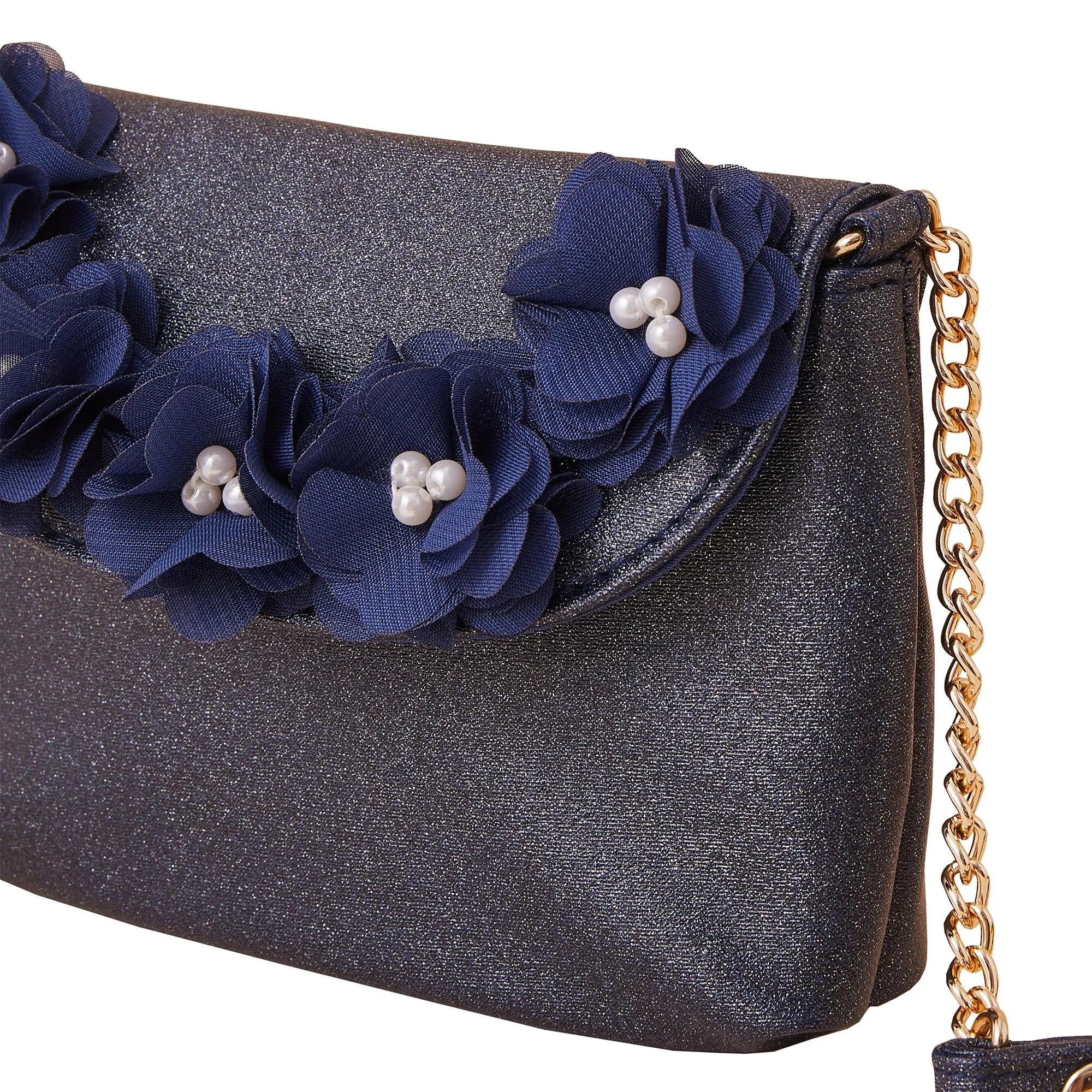 Accessorize London Girl's R Multi Flower Black Bag