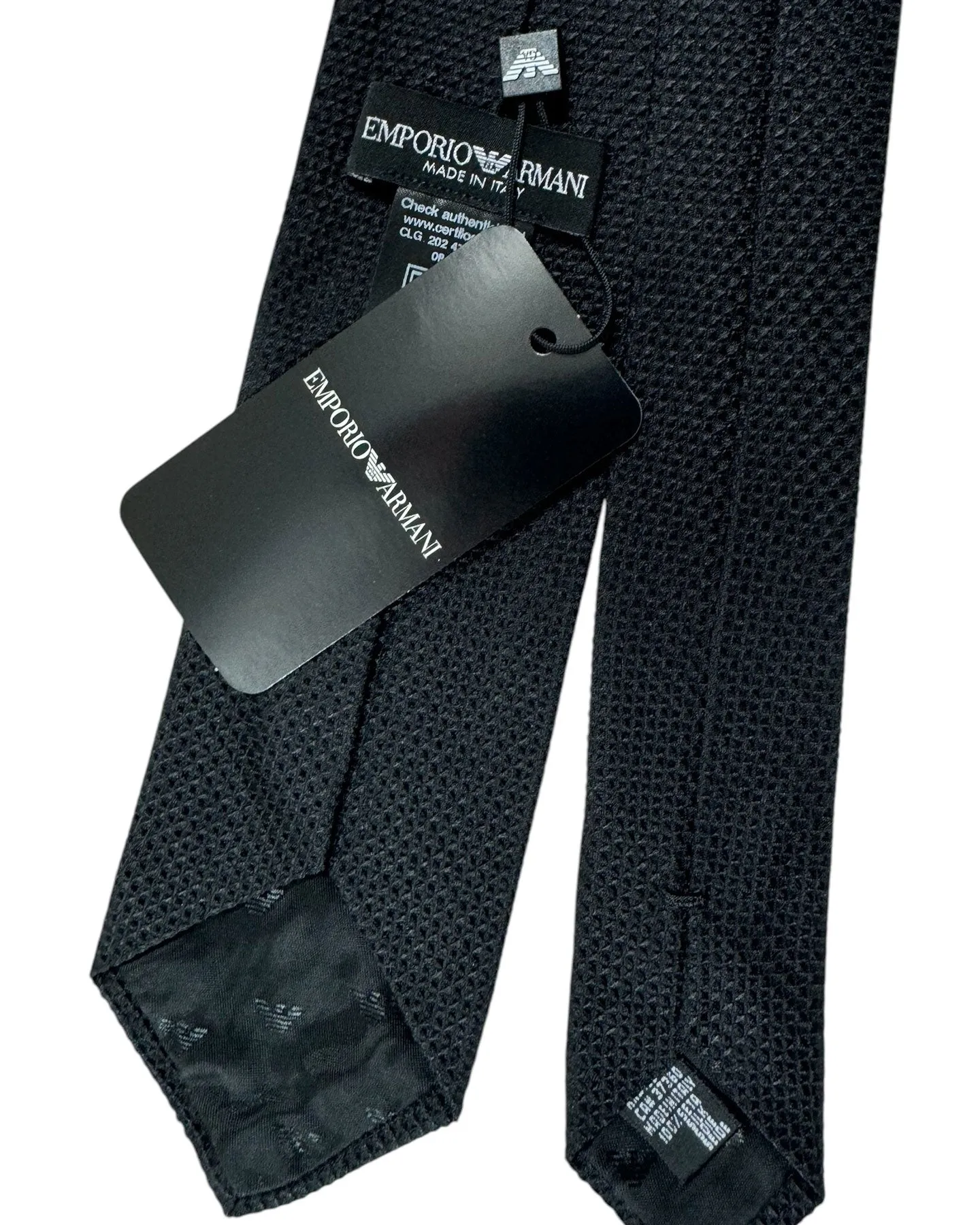 Armani Silk Tie Black Micro Pattern