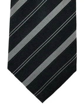 Armani Silk Tie Black White Stripes