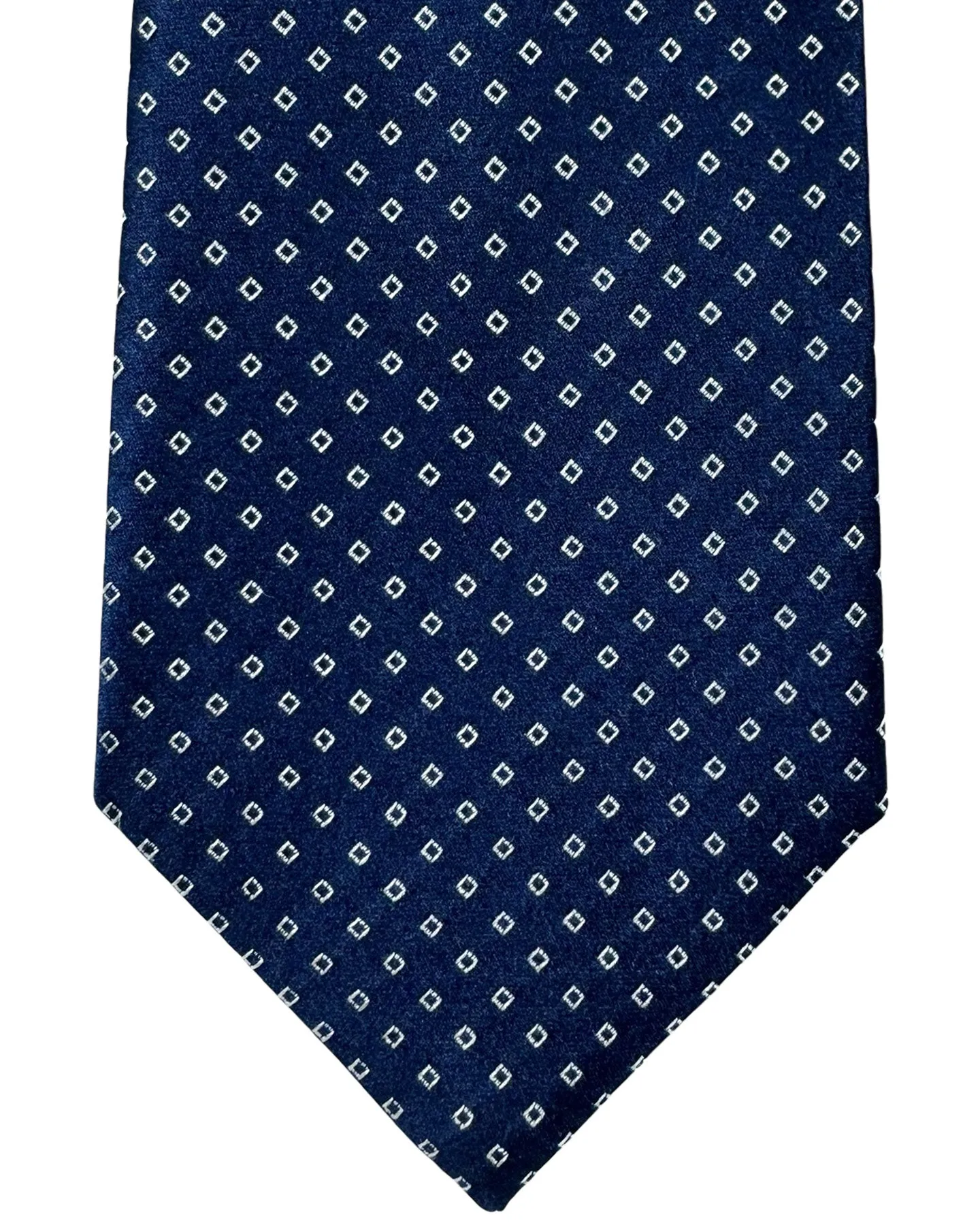 Armani Silk Tie Dark Blue White Mini Squares