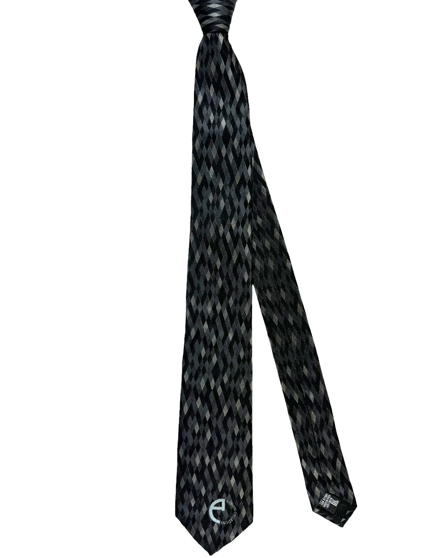 Armani Silk Tie Gray Black Pattern SALE