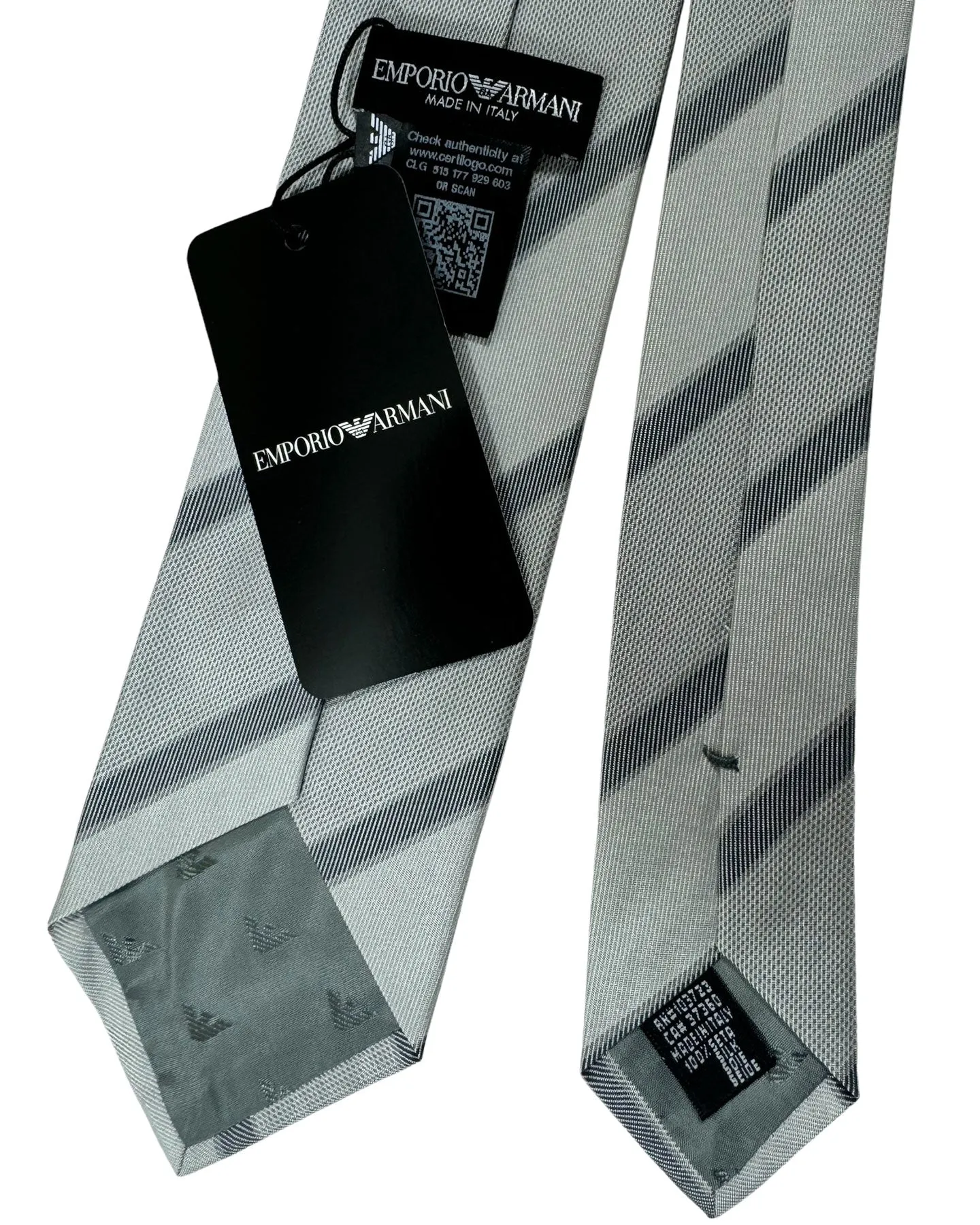 Armani Silk Tie Gray Stripes