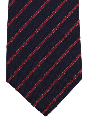 Armani Silk Tie Navy Red Stripes Armani Collezioni SALE