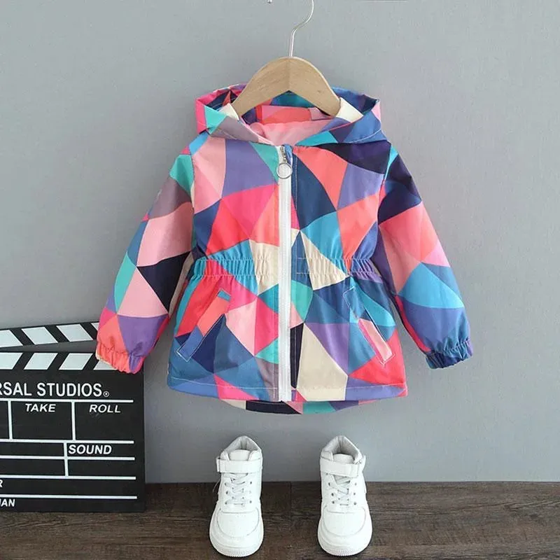 Baby Girls Jacket Cute Cartoon Animals Spring Fall Boy Windbreaker Coat Hooded Zipper Outerwear Kids 1 2 3 4 5 6 Years