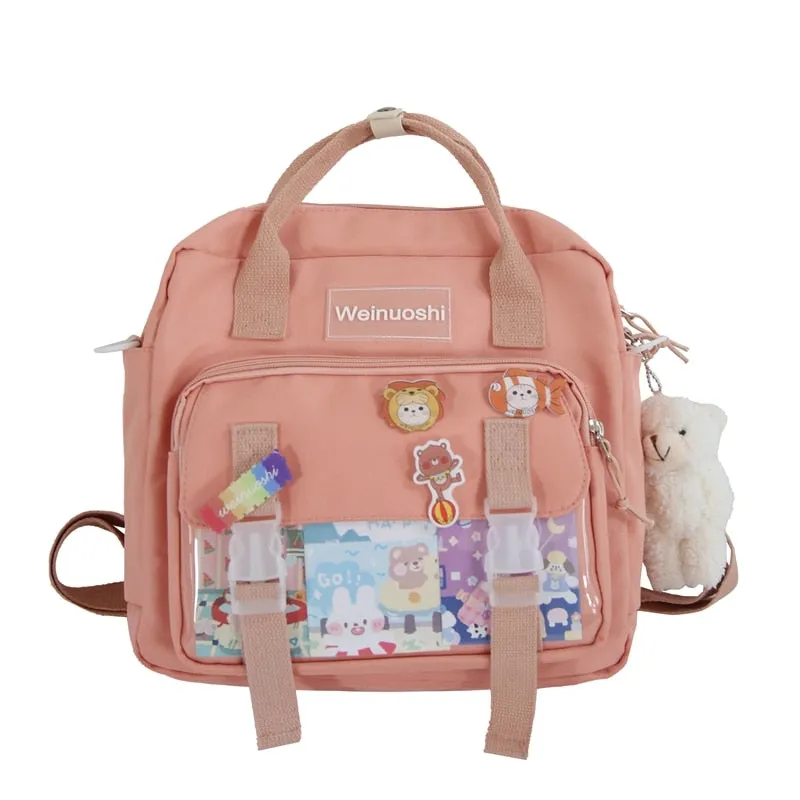 Back to school backpack Small Canvas Teenager Girls For Female Student Patchwork Kawaii Rucksacks Mochila Mini Backpack