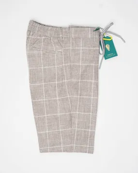 Berwich Windowpane Cotton Trousers / Taupe