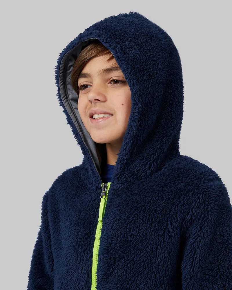 BOYS' SOFT SHERPA HOODED FULL-ZIP