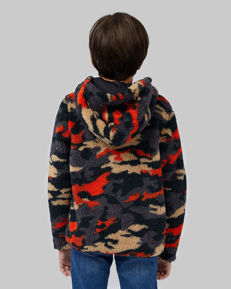 BOYS' SOFT SHERPA HOODED FULL-ZIP