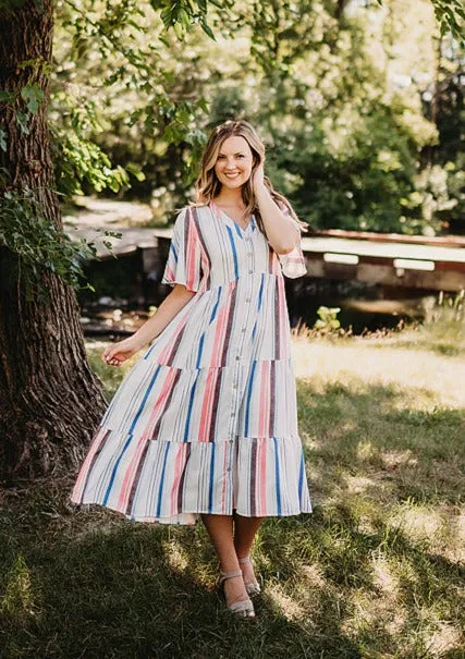 Buttons & Stripes Midi