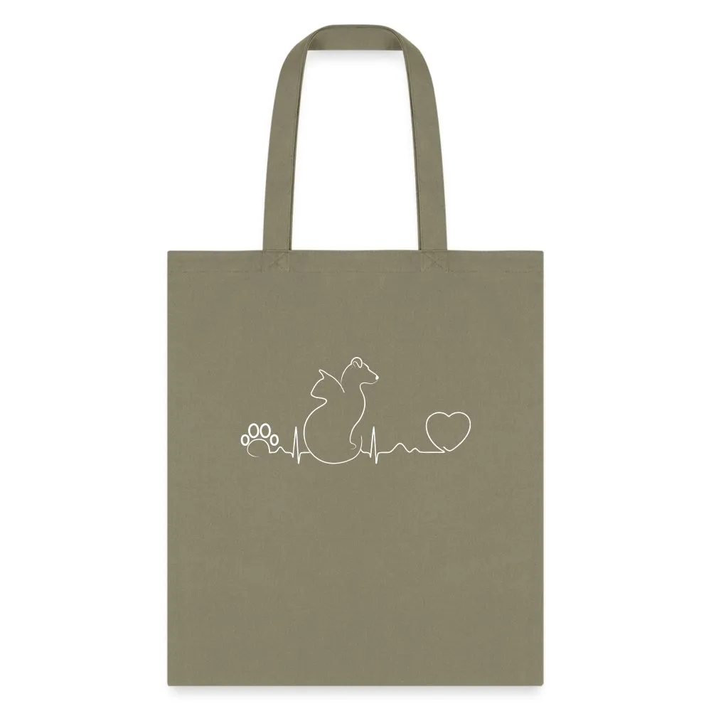 Cat and Dog pulse Tote Bag, Shoulder Bag, Gift for Animal Lover, Pet Lover, Graduation, Birthday, Appreciation Gift, DVM, Gift For Vet