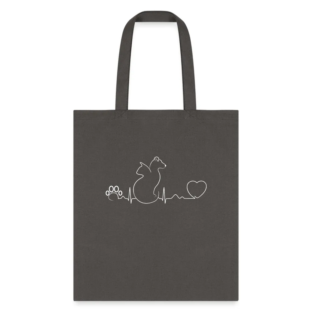 Cat and Dog pulse Tote Bag, Shoulder Bag, Gift for Animal Lover, Pet Lover, Graduation, Birthday, Appreciation Gift, DVM, Gift For Vet