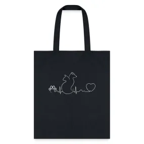 Cat and Dog pulse Tote Bag, Shoulder Bag, Gift for Animal Lover, Pet Lover, Graduation, Birthday, Appreciation Gift, DVM, Gift For Vet