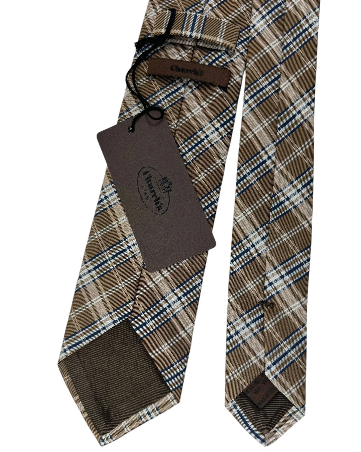 Church's Tie Brown Navy Plaid - With Gift Box SALE