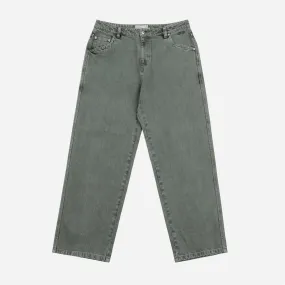 Classic Relaxed Denim Pants - Faded Green