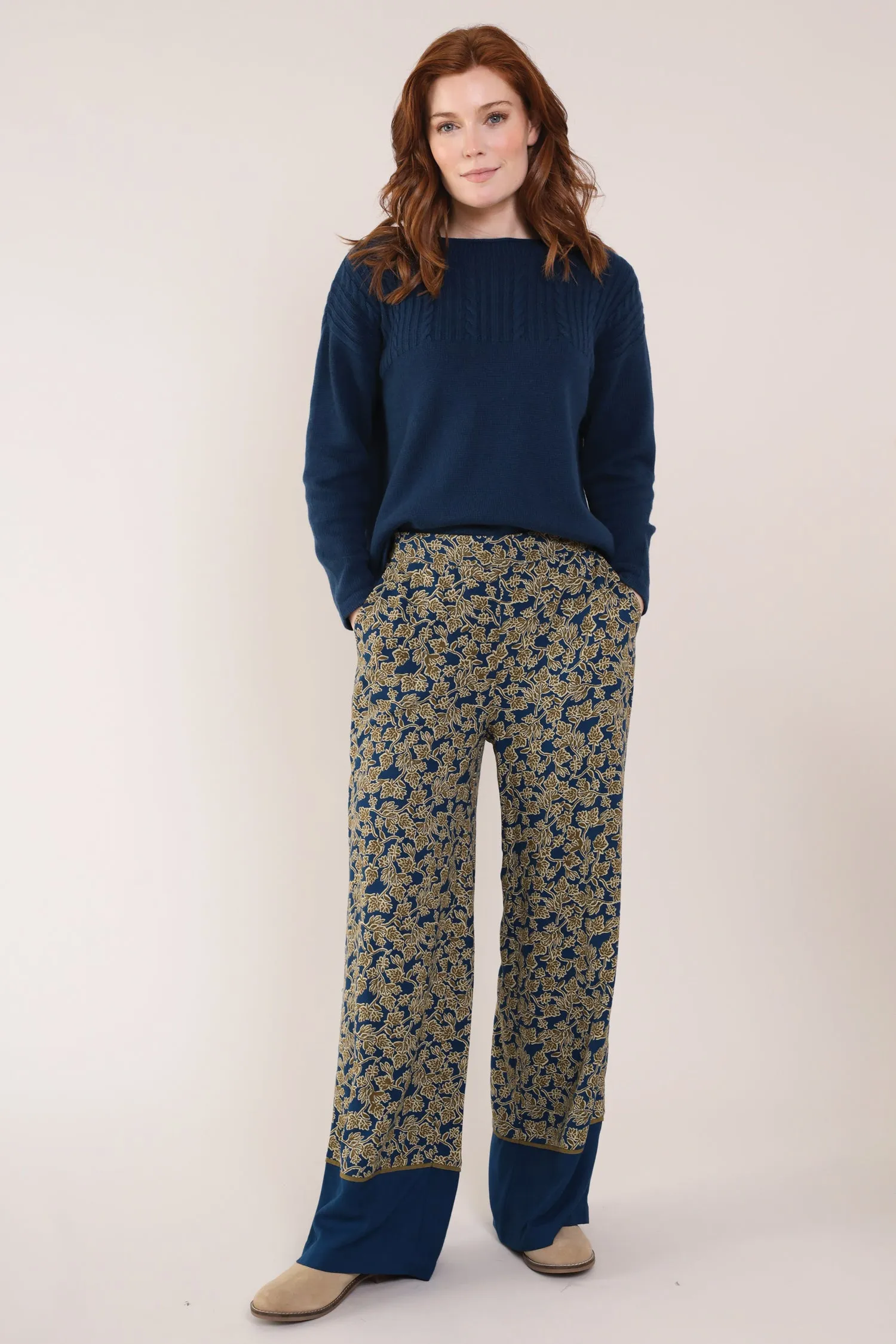 Contrast Hem Trouser