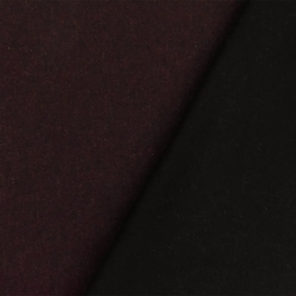 Dark Rust-Black Solid Bonded Double Sided Fabric