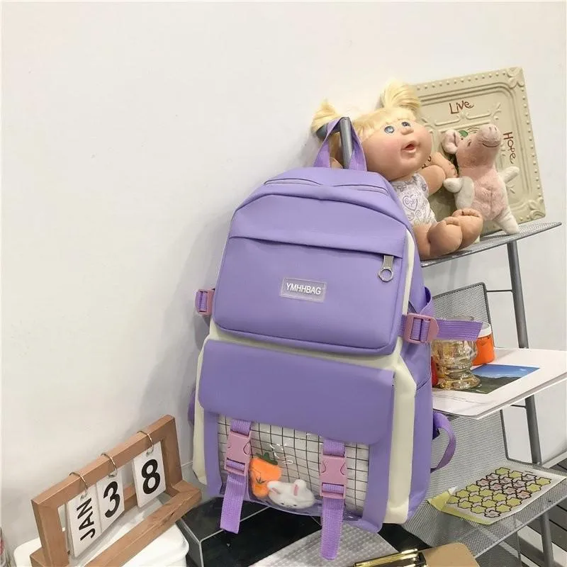 deanwangkt 4piece Set Cute Women Backpack Sets Kawaii School Bags For Teenager Girls High Capacity School Backpack