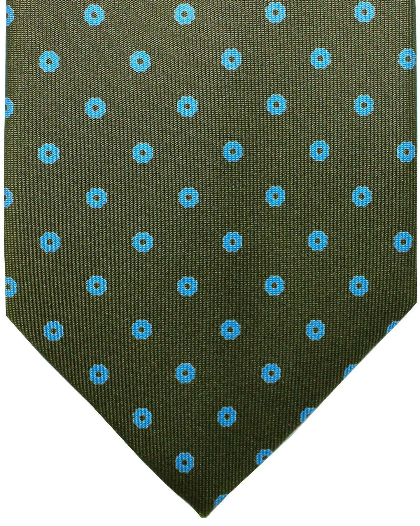 E. Marinella Silk Tie Classic Green Blue Geometric SALE