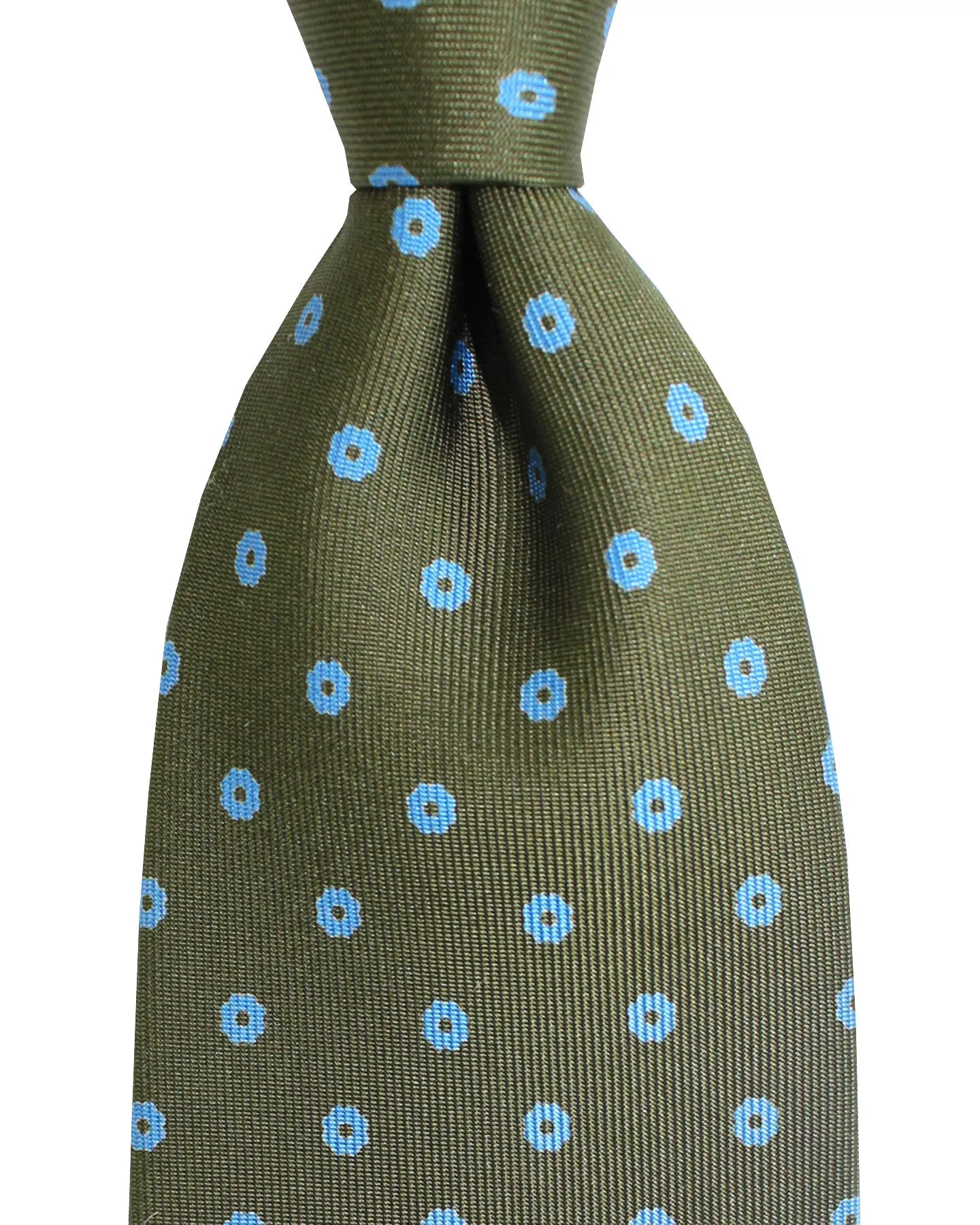 E. Marinella Silk Tie Classic Green Blue Geometric SALE