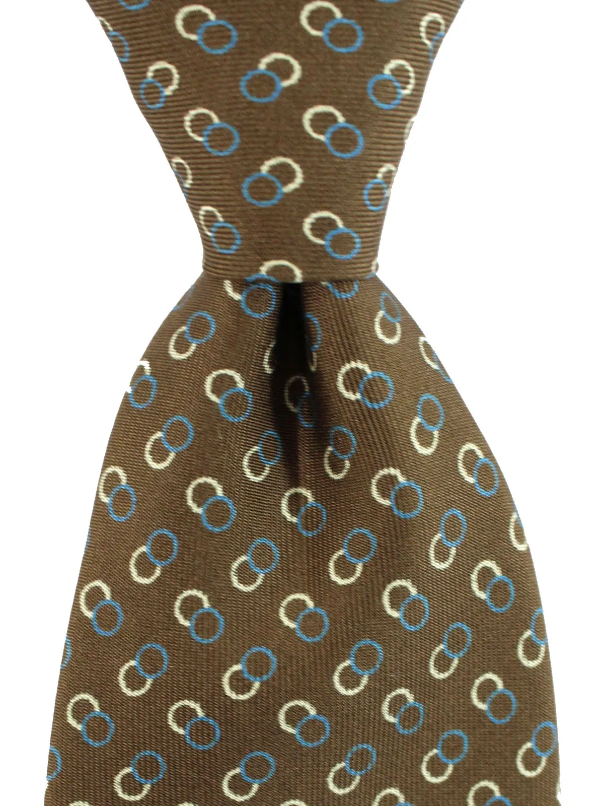 E. Marinella Tie Brown Circles Design - Wide Necktie  SALE