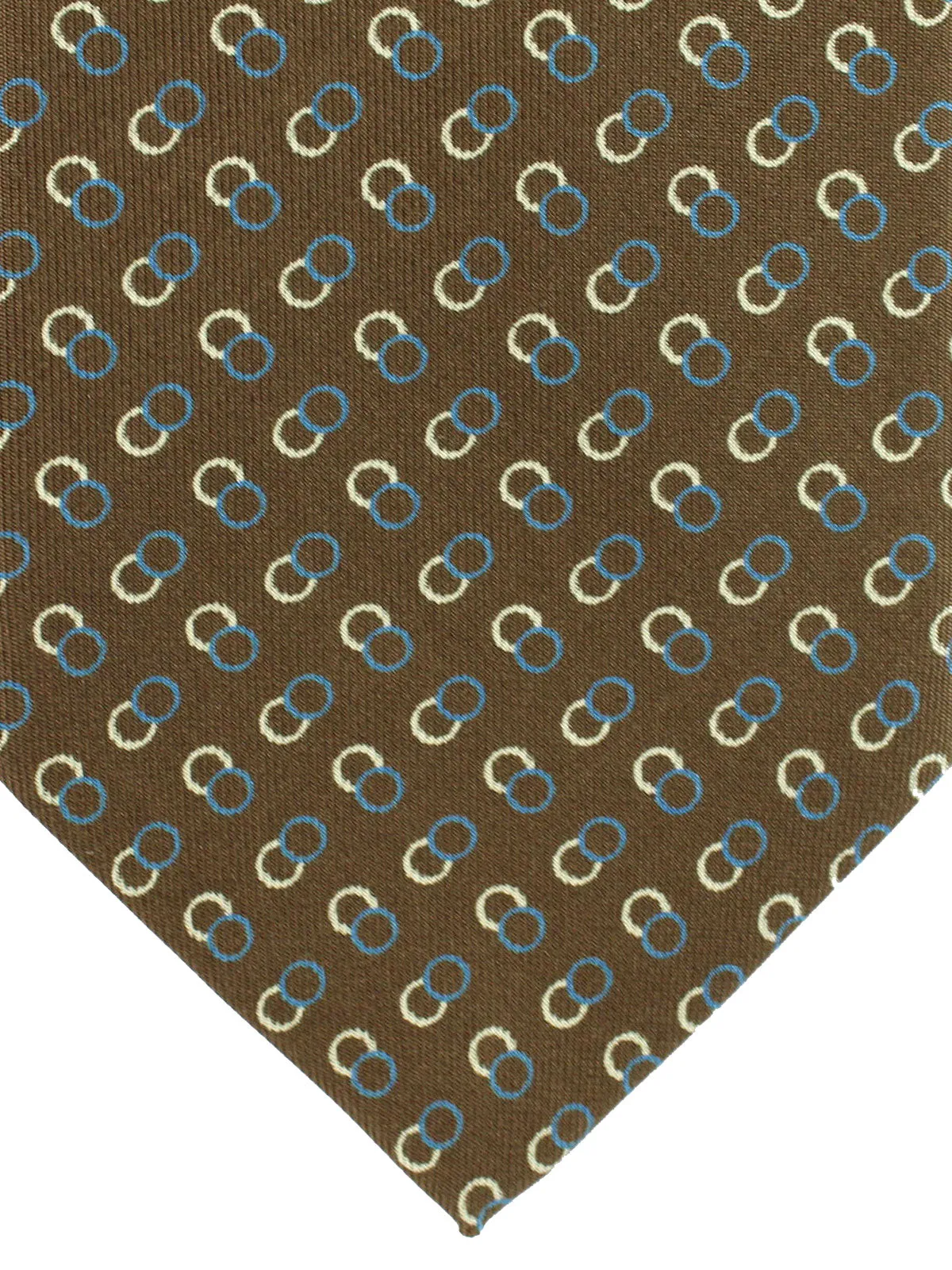 E. Marinella Tie Brown Circles Design - Wide Necktie  SALE