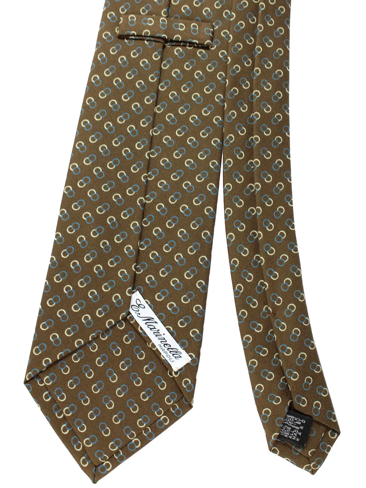 E. Marinella Tie Brown Circles Design - Wide Necktie  SALE