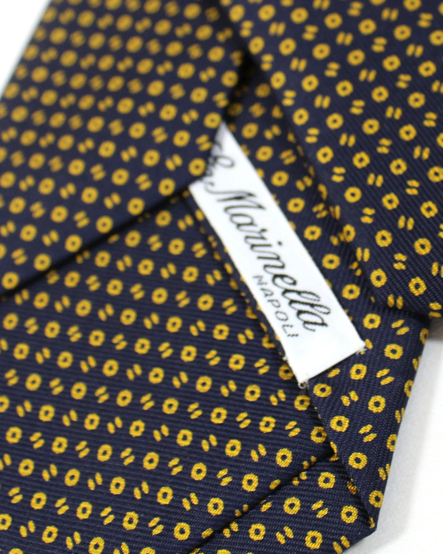 E. Marinella Tie Dark Blue Orange Geometric Design