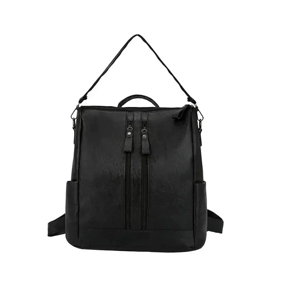 Fashion Black Leather Women's Backpack