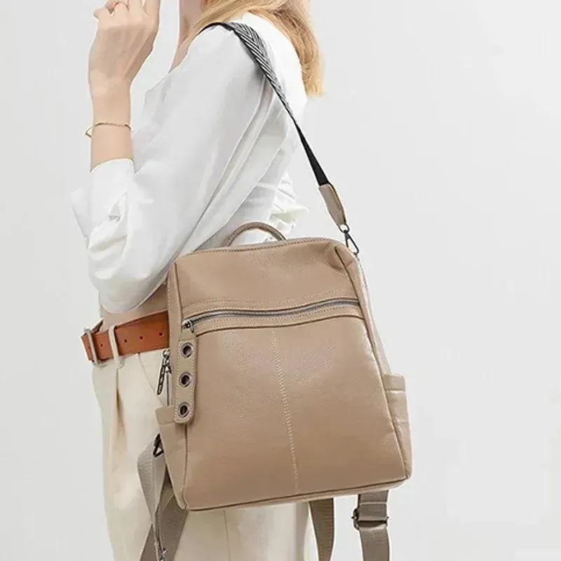 Fashion PU Leather Large School Backpack