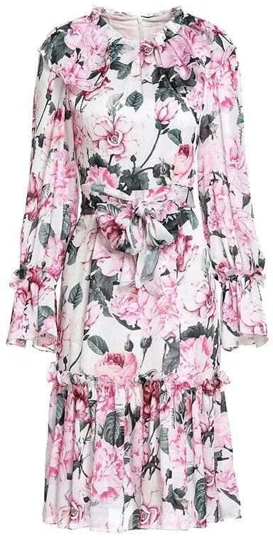 Floral Print Ruffled Dress