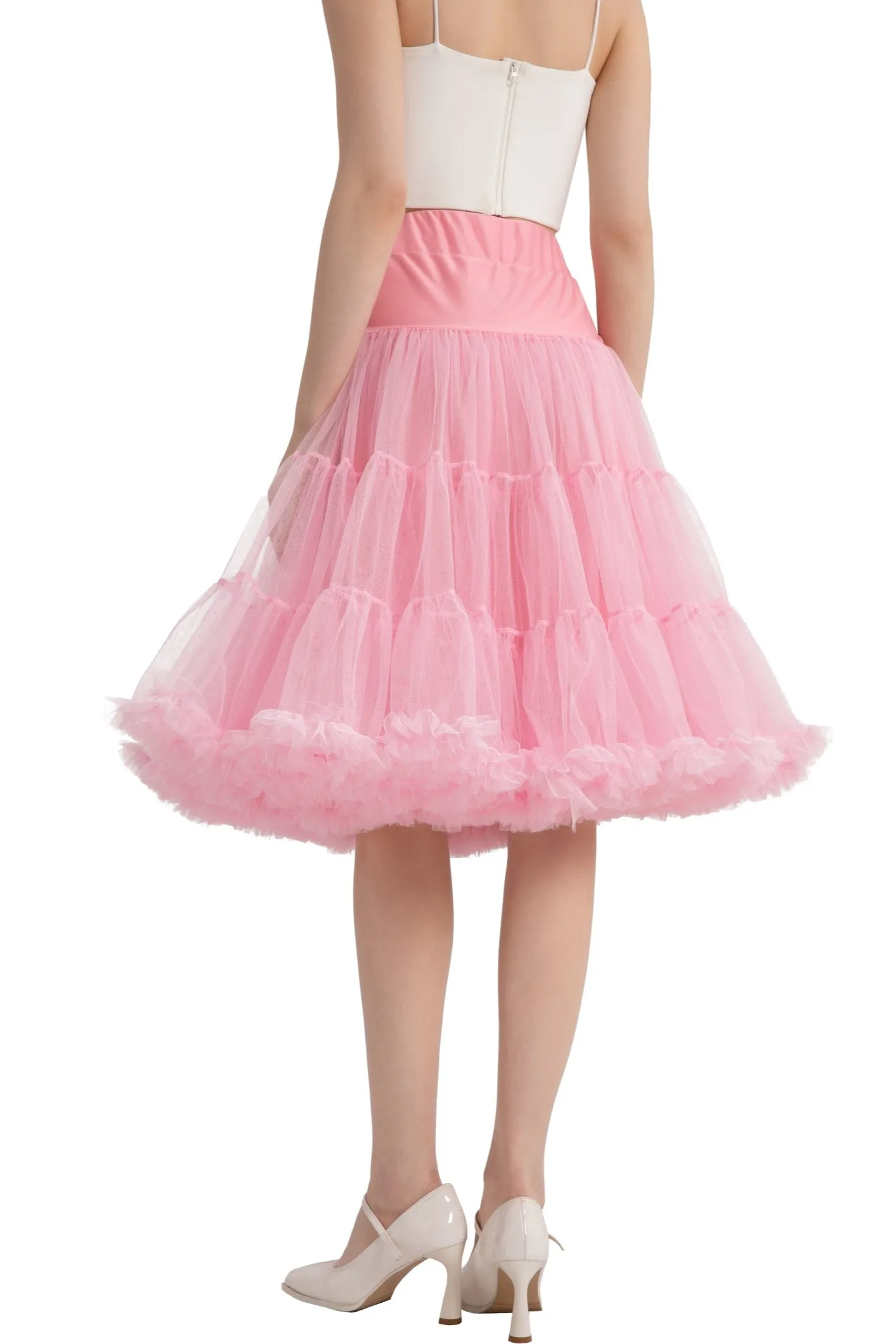 Fluffy Net Petticoat 25.5 Inches In Pastel Pink