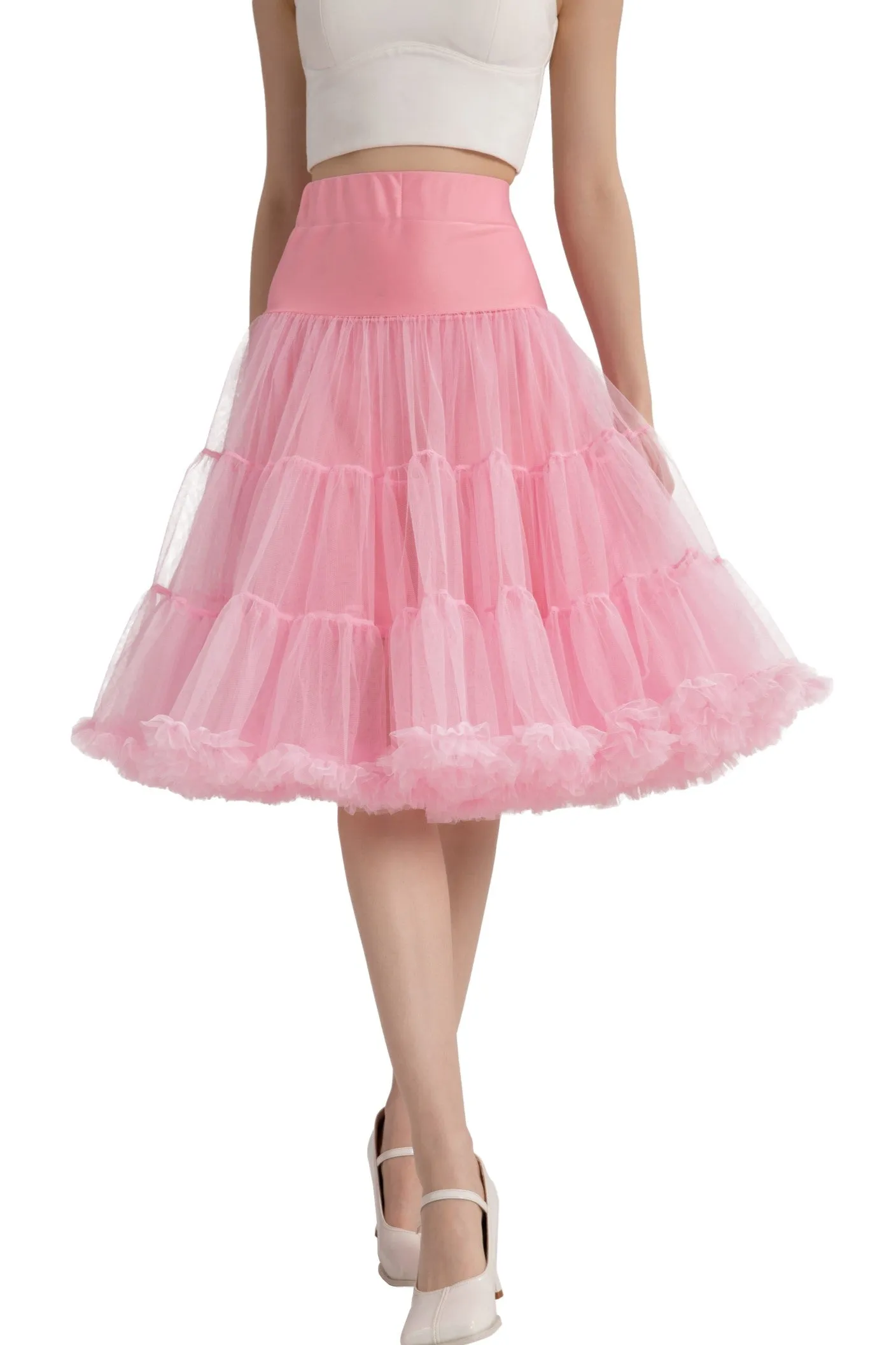 Fluffy Net Petticoat 25.5 Inches In Pastel Pink