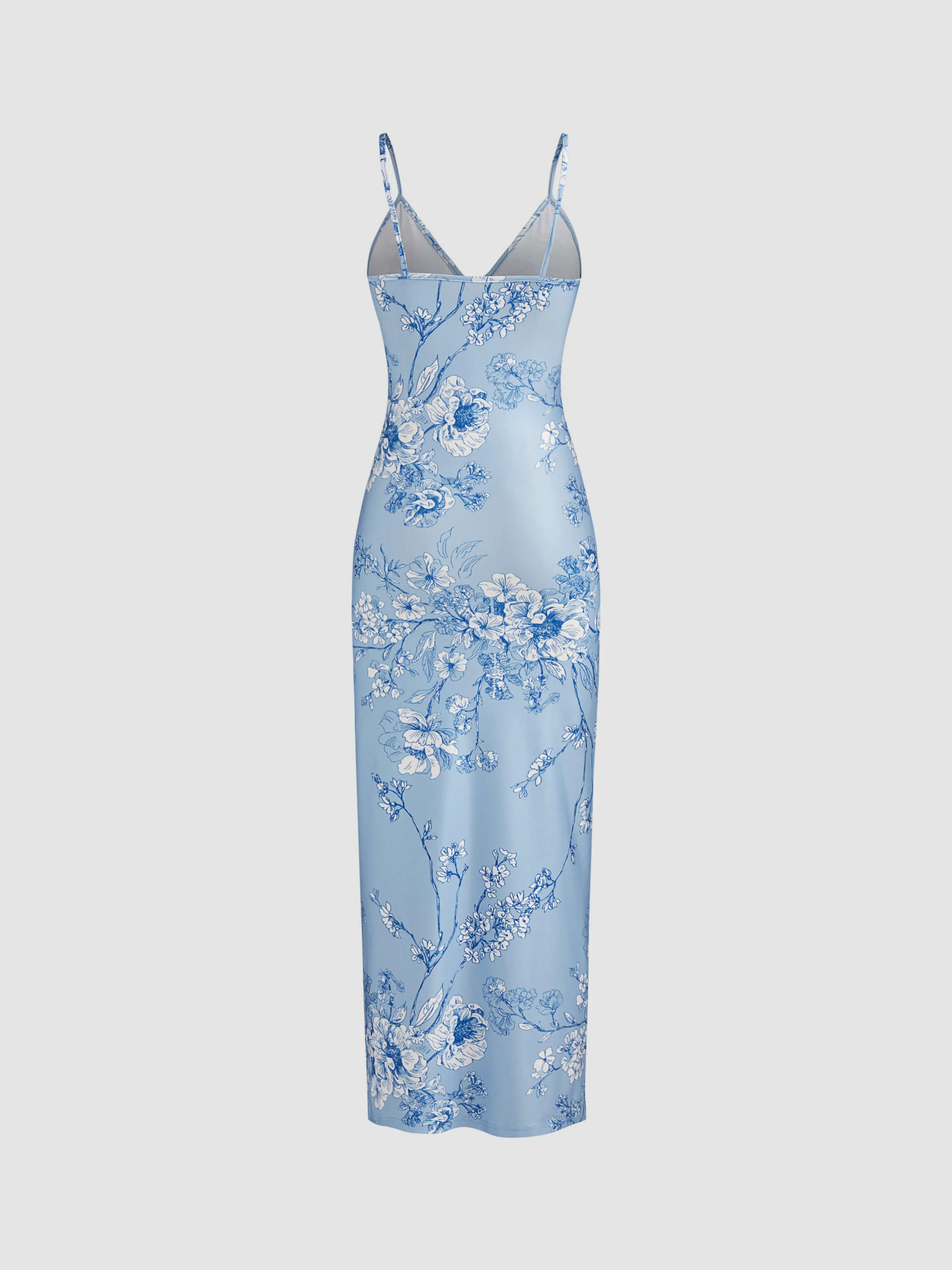 Flytonn- Blue Blossom V-Neck Cami Maxi Dress