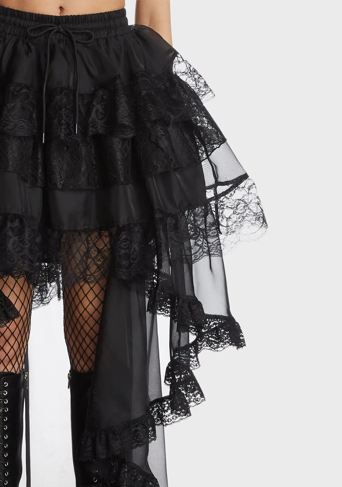 Gothic Chiffon High Low Petticoat