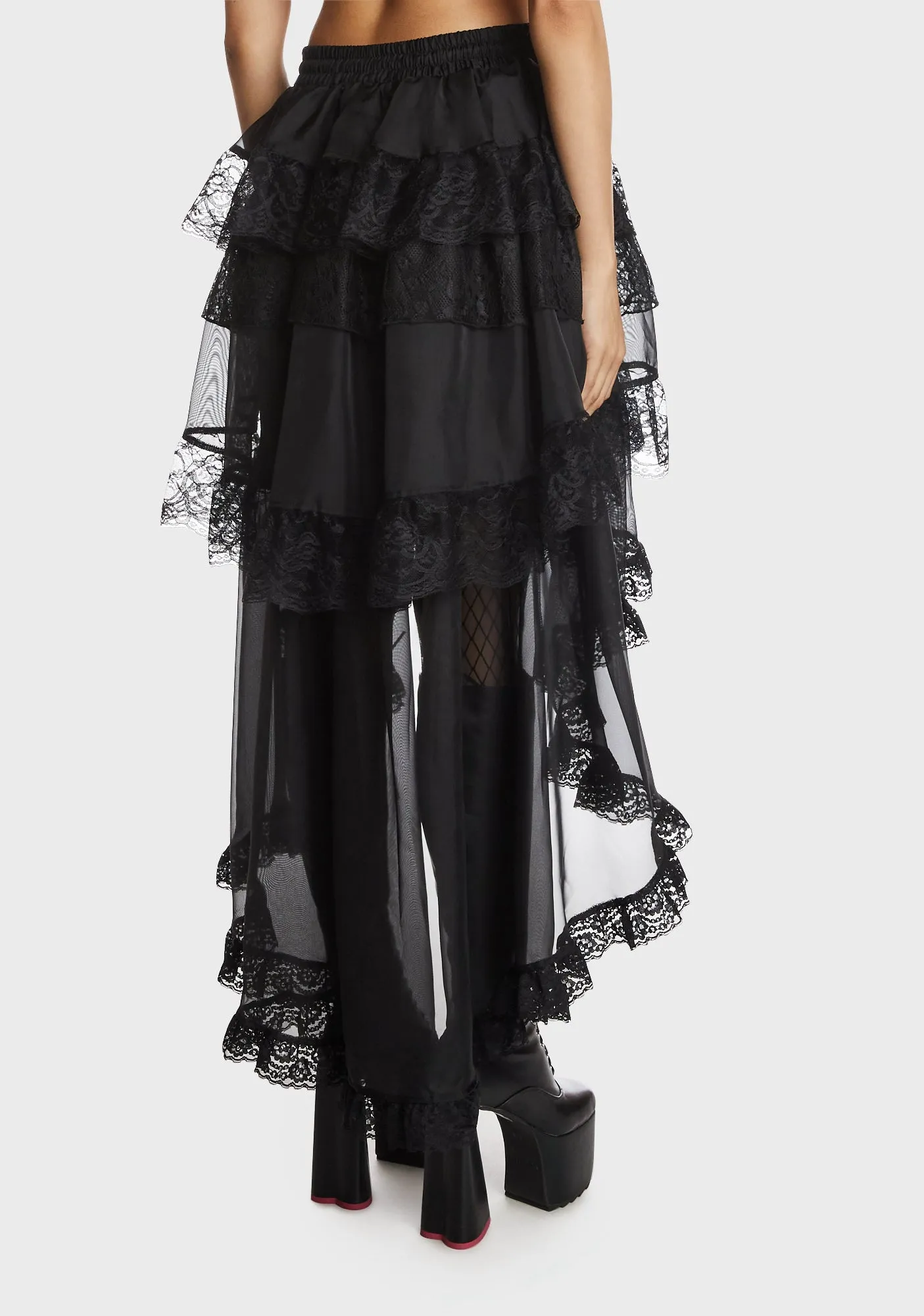 Gothic Chiffon High Low Petticoat