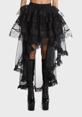 Gothic Chiffon High Low Petticoat