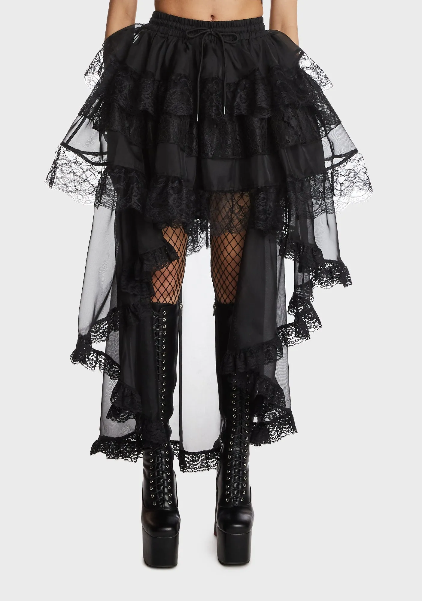 Gothic Chiffon High Low Petticoat