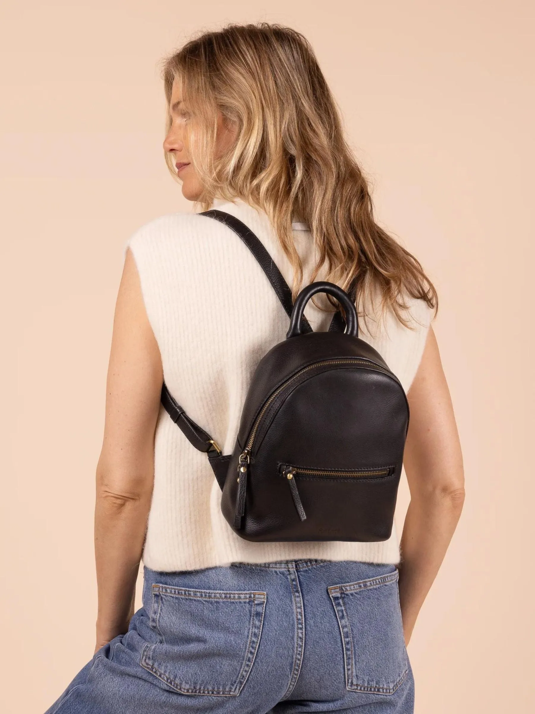 Ivy Mini Backpack - Black Soft Grain Leather