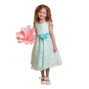 Kids Dream Little Girls Yellow Blue Butterfly Burnout Organza Easter Dress 2-6