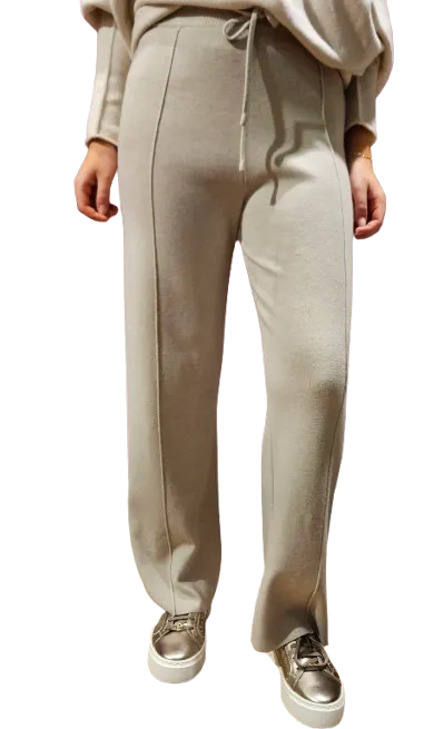 Knitted Relaxed Trouser - Stone