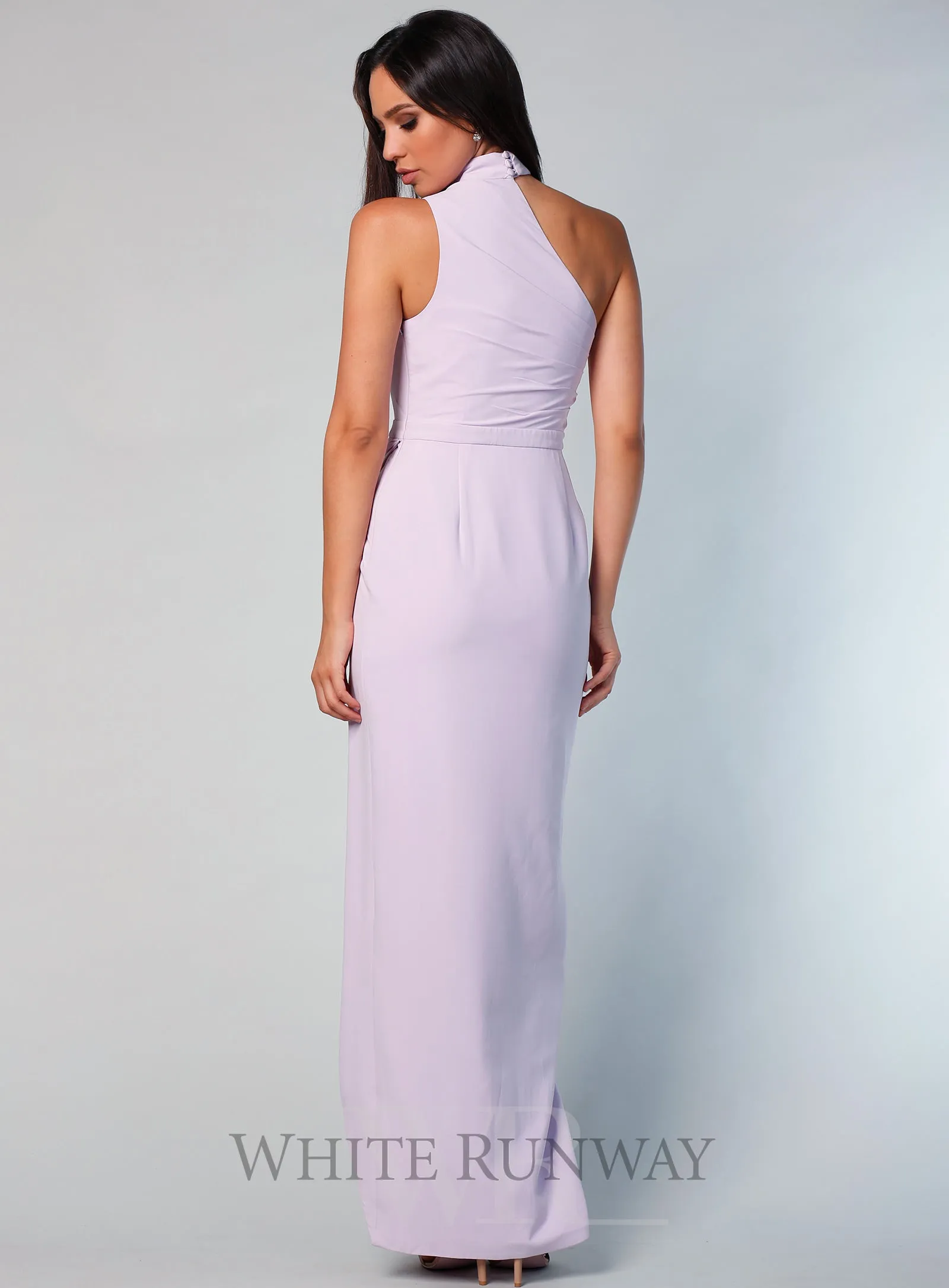 Lillian High Neck Dress - Pastel Grey - size 8