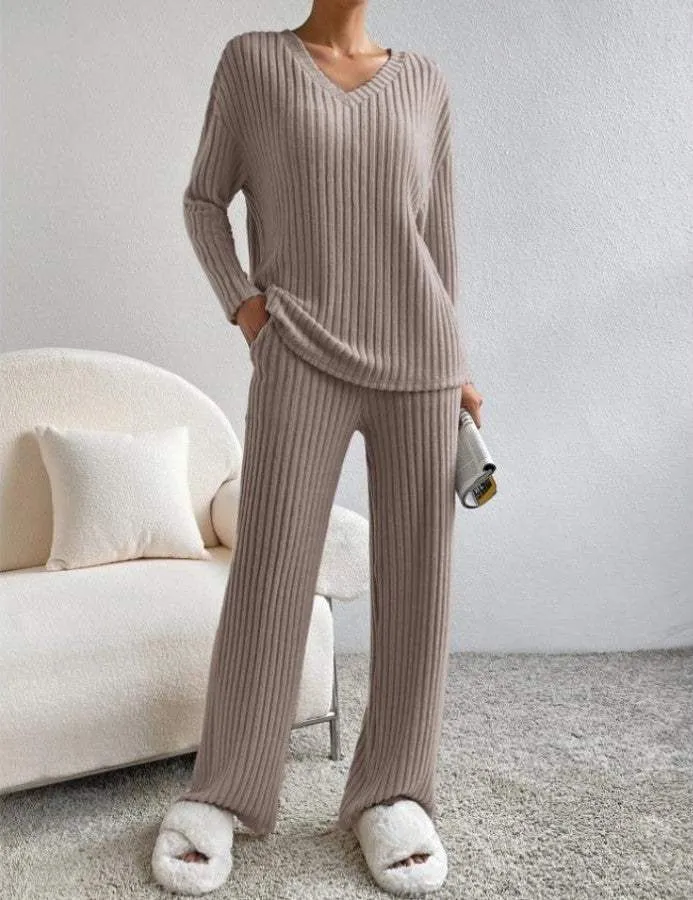 Lounge Set - Ribbed - Soft Material, Loose Fit - Perfect for Home