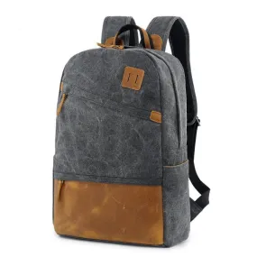 Men Canvas Backpack Schoolbag 14 Inch Laptop Bag