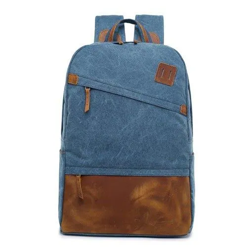 Men Canvas Backpack Schoolbag 14 Inch Laptop Bag