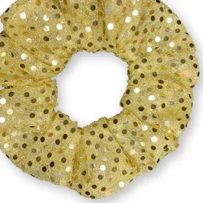 Metallic Sequin Scrunchies Available in 3 Sizes Light Gold